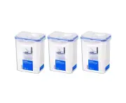 3x Lock & Lock Classic Stacking Food Grade Storage Container w/Pour Lid 1.8L