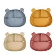 Food-grade Silicone Baby Dinning Tray Plate with Divided Sections Suction Cup