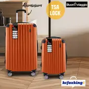 2PCS Luggage Suitcase Trolley Set Travel Storage Hard Case Lock Organiser Orange