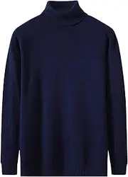 [Generic] Mens Short Sleeve Dress Shirts Solid Color Men's Autumn and Winter Fashion Sweater Casual Pullover Sweater Solid Color High-Neck Long-Sleeved Sweater Top Night Shirt