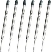 6X Black Parker Compatible Gel Ballpoint Pen Refills, Medium Tip (0.7mm) G2 Style