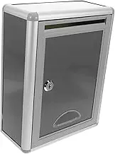 LIFKOME 1 Set Wall Hanging Mail Box Locking Mailbox Letter Container Combination Lock Mailbox Wall Mounted Boxes Grey Aluminum Alloy