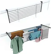 foxydry Folding Balcony Airer, Heavy Duty Outdoor Railing Airer in Stainless Steel and Duo Aluminum, for Patios, Balconies and Railings - Length 162 cm (Anthracite, 162 cm)