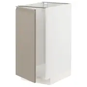 METOD base cab f sink/waste sorting, white/Upplöv matt dark beige, 40x60x80 cm
