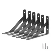 Heavy Duty Shelf Brackets 6 Packs L Corner Brace Black 4 X 6 Inch 90 Degree