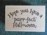NEW Penny Black Rubber Wood Mount Stamp - Purr-fect Halloween - Cat