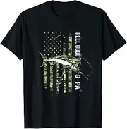 [VidiAmazing] Mens Reel Cool G-Pa us Army Veteran Fishing 4th of July ds072 T-Shirt