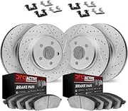 Dynamic Friction Company Front and Rear Brakes and Rotors| Hardware Included| Front and Rear Active Performance Brake Pads and Rotors Kit| Fits 2009-2016 Renault Koleos