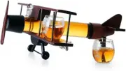 Aviation Decanter Whiskey Set 1 Litre Capacity 300 ml 2 Glasses Scotch Gift