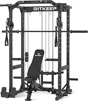 Destroyer M10 All-in-ONE Home Gym Power Rack Includes a Built-in Bench and Olympic Barbell and can Support up to 1500 pounds