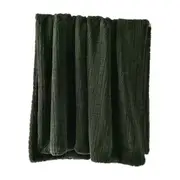 Bianca Tambar Forest Green Throw Rug Faux Fur Sofa/Bed Decor 170x130cm Polyester