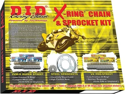 D.I.D. X-Ring Chain and Sprocket Kit 16T/46T/525VX2 #DKY-012 Yamaha FZ8 10-12