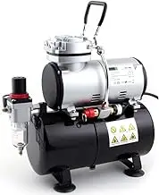 Fengda FD-186 Airbrush Compressor with Air Tank, Powerful Air Flow and Air Pressure, Pressure Vessel, 4 Bar, Auto Stop