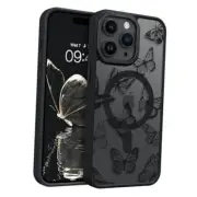 for iPhone 14 Pro Case,Cute Butterfly Pattern iPhone 14 Pro Magnetic Black