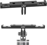 HSU Aluminum Dual Twin Mount, 1/4-20 Hole Cold Shoe Mount for GoPro Hero 12/11/10/9/8/7/6/5/4 DJI Omso Action AKASO Campark and Other Action Cameras