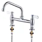 Commercial Sink Faucet with 8” Swivel Spout & Supply Lines, 8" Center Deck