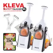 Kleva Safety Slicer™️ One-Push XL Vegetable Slicer 2 Pack + BONUS Peel