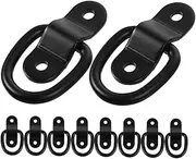 Versatile Surface Mount D-Ring Tie Down Hooks Set Pcs for Truck Trailer Garage Metal Construction for Heavy Loads