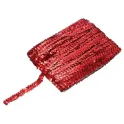 25 Yards 0.8 Inch Elastic Sequins Trim Flat Sequin Paillette Red