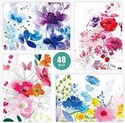 Painted Greeting Card Assortment, Suitable for Baby Showers, Bridal Showers, Weddings, All Occasion((48 Count)