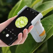 Mini Handheld Microscope Kit LED 80X-160X Kids Science Toy Mobile Compatible