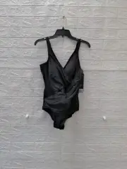 New Miraclesuit Oceanus One Piece Swimsuit Black Sz 12