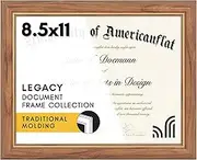 Americanflat Ornate 8.5x11 Diploma Frame in Oak and Gold - Certificate Frame with with Shatter-Resistant Glass and Easel for Wall and Tabletop Display - Antique Decor Vintage Picture Frame