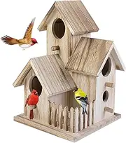 Bird House Wooden Birdhouses for Garden Novelty Bird Nesting Box Natural Bird Hotel Cabin for Outdoors Garden Tree Balcony