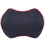 Car Seat Head Neck Rest Massage Auto Pillow Space Memory Neck Headrest Car Vehicular Pillow Seat Headrest Accessories Black red 2