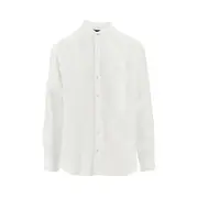 [EMPORIO ARMANI] EMPORIO ARMANI Linen shirt with Guru collar Man M M White