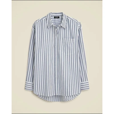 J Crew Etienne Oversized Shirt Striped Cotton Poplin NWT