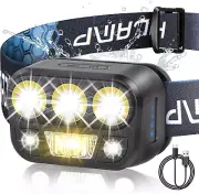 Linterna Frontal Recargable LED Impermeable Lampara de Cabeza Pesca Camping 6MOD