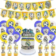 Jtgg 2024 Cartoon Real Madrid CF Balloons Party Supplies Birthday Banner Latex Balloon Decoration Cake Supplies Kids Toys Gift 1set