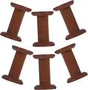 6Pcs Vintage Yarn Winding Spools Retro Yarn Holders for Home Sewing Crafting Durable Tangle Thread Dispenser Multipurpose Bobbins for DIY Projects