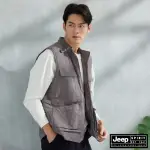 【JEEP】男裝 多口袋鋪棉機能工裝背心(灰)