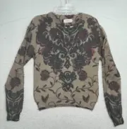 Simply Couture Sweater Womens Small Top Pullover Wool Acrylic Print Sparkle