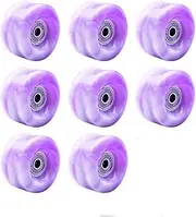 8 Piece 82A 58mm x 32mm QUAD Roller Skates Wheels with 608RS Bearings double Line Skates Wheels for Skateboard Roller Skates Wheel(Purple White)