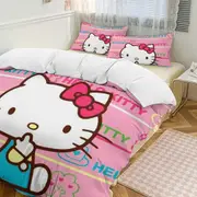 v958 Hello Kitty 3-Piece Twin Bed Set - Includes 1 Single Comforter And 2 Pillowcases Bedding - Fade Resistant Microfiber - Hello Kitty io958