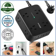 Power Strip Surge Protector USB-C 8 Outlets Wall Mount Overload Protection