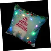 Cabilock 1pc Xmas Festival Style Faceless Old Man Pattern Luminous Pillowcase Decor