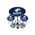 3pc A Man & His Cave Carlton Dry Retro Bar Stool & Table Set 70cm Blue