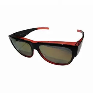 多功能 偏光掛鏡 套鏡 太陽眼鏡 墨鏡 黑紅 輕巧 #6389 寶麗萊 精緻運動款
