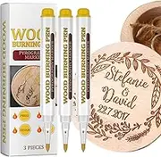 Pack of 3 Wood Burning Markers, Multifunctional Woodworking Drawing Pen for Birch, Walnut, Linden and Poplar - Includes Scorch Pen and Burning Paste