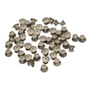 50pcs Metal Pin Backs Spring Loaded Pin keepers Locking Pin Keepers, Brown