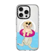 iPhone 16 Pro Clear Case MagSafe Compatible Swimming Golden Retriever