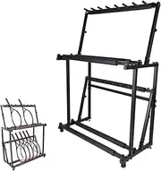 Large Capacity Badminton Racket Holder, Safely Holds Up to 50 Adult Tennis Racquets, Adjustable Musical Instrument Stand for Violins/Ukuleles/Guitars