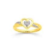 9ct Gold Diamond Heart Ring