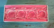 Vintage Set/4 Dept 56 Easter Bunny Rabbit Acrylic Lucite Napkin Rings NOS