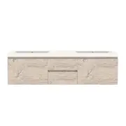 Forme 1500mm Gloss Mont Albert Wall Hung Vanity With Polymarble Top - Light Ash