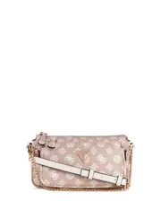 GUESS Women's Rose Logo Noelle Double Crossbody Bag in Pink